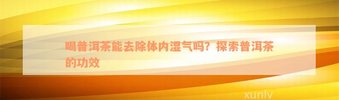 喝普洱茶能去除体内湿气吗？探索普洱茶的功效