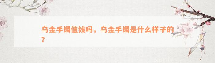 乌金手镯值钱吗，乌金手镯是什么样子的？