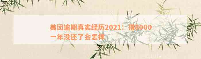 美团逾期真实经历2021：借8000一年没还了会怎样