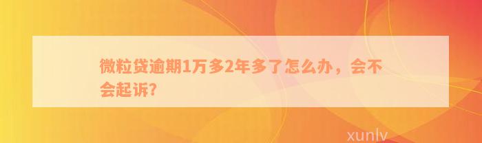 微粒贷逾期1万多2年多了怎么办，会不会起诉？