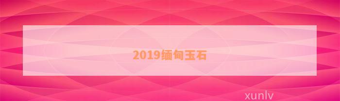 2019缅甸玉石