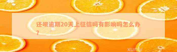 还呗逾期20天上征信吗有影响吗怎么办？