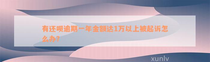 有还呗逾期一年金额达1万以上被起诉怎么办？