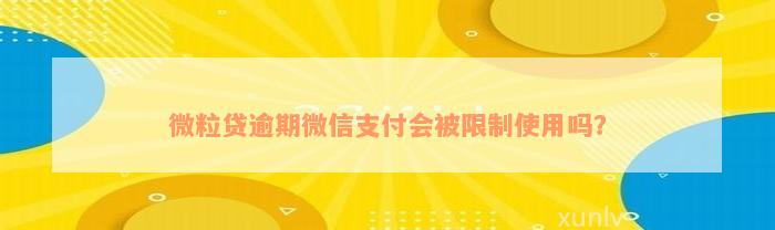 微粒贷逾期微信支付会被限制使用吗？