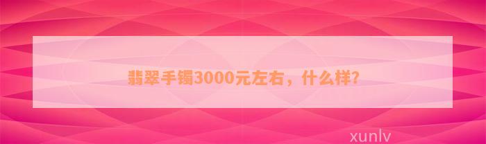 翡翠手镯3000元左右，什么样？