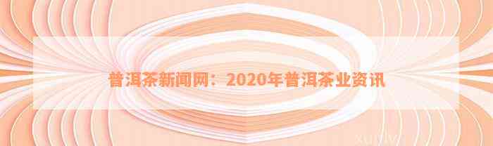 普洱茶新闻网：2020年普洱茶业资讯