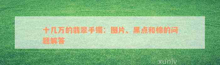 十几万的翡翠手镯：图片、黑点和棉的问题解答