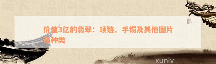 价值3亿的翡翠：项链、手镯及其他图片及种类