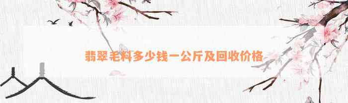 翡翠毛料多少钱一公斤及回收价格