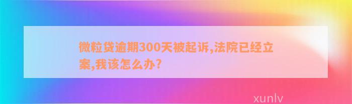 微粒贷逾期300天被起诉,法院已经立案,我该怎么办?