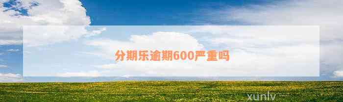 分期乐逾期600严重吗