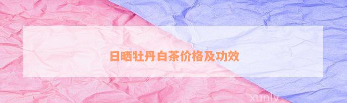 日晒牡丹白茶价格及功效