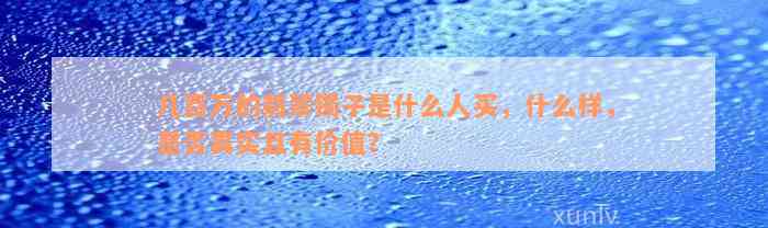 几百万的翡翠镯子是什么人买，什么样，是否真实且有价值？