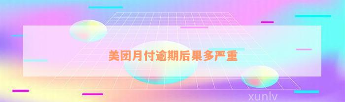 美团月付逾期后果多严重