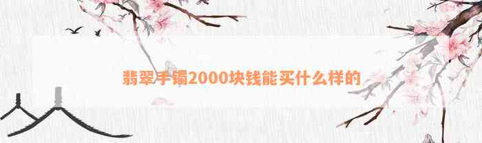 翡翠手镯2000块钱能买什么样的