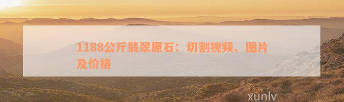 1188公斤翡翠原石：切割视频、图片及价格