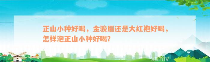 正山小种好喝，金骏眉还是大红袍好喝，怎样泡正山小种好喝？