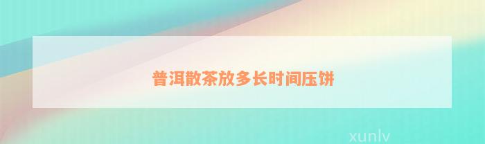 普洱散茶放多长时间压饼