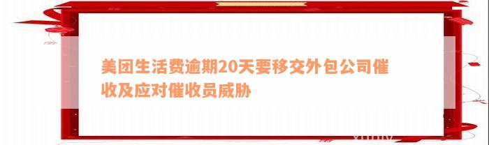 美团生活费逾期20天要移交外包公司催收及应对催收员威胁