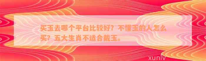 买玉去哪个平台比较好？不懂玉的人怎么买？五大生肖不适合戴玉。