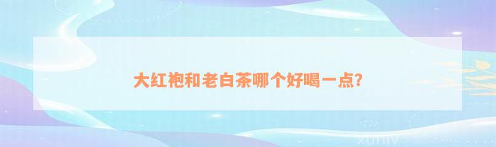 大红袍和老白茶哪个好喝一点？