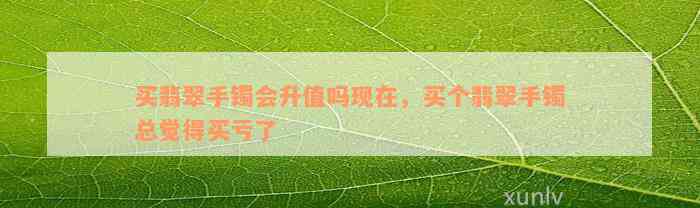 买翡翠手镯会升值吗现在，买个翡翠手镯总觉得买亏了