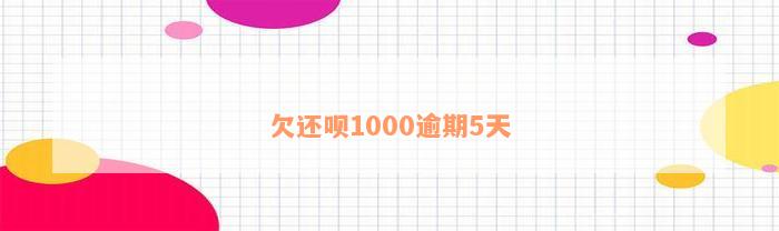 欠还呗1000逾期5天