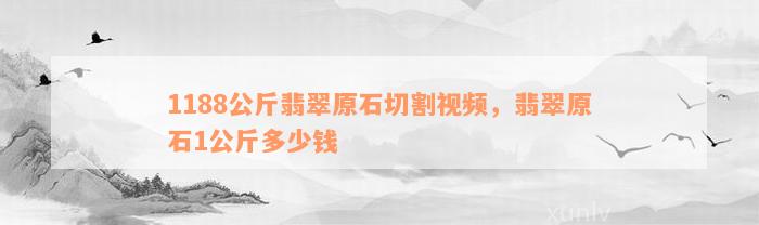 1188公斤翡翠原石切割视频，翡翠原石1公斤多少钱