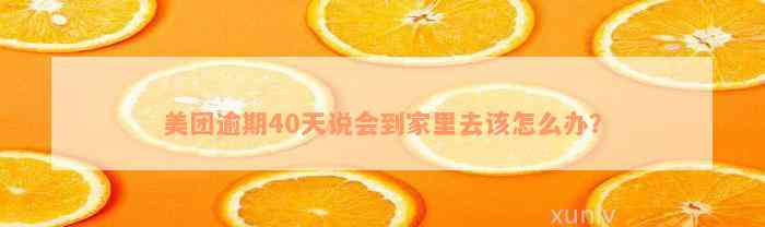 美团逾期40天说会到家里去该怎么办？