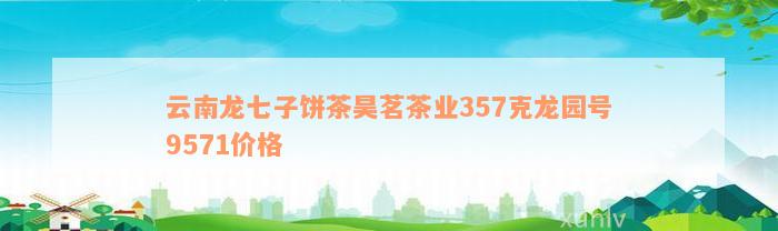 云南龙七子饼茶昊茗茶业357克龙园号9571价格