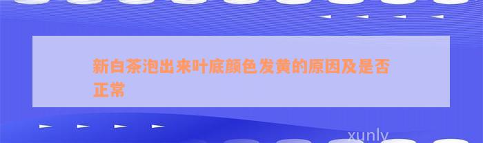 新白茶泡出来叶底颜色发黄的原因及是否正常