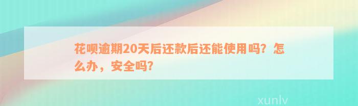 花呗逾期20天后还款后还能使用吗？怎么办，安全吗？