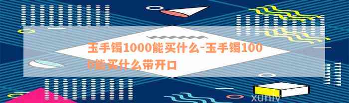 玉手镯1000能买什么-玉手镯1000能买什么带开口