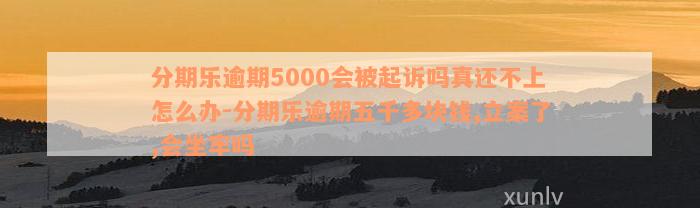 分期乐逾期5000会被起诉吗真还不上怎么办-分期乐逾期五千多块钱,立案了,会坐牢吗