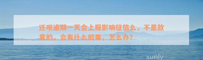 还款逾期一天会上报影响征信么，不是故意的，会有什么后果，怎么办？