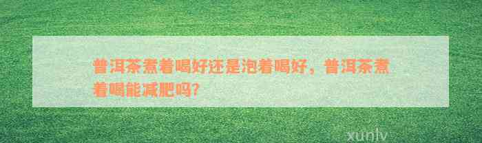 普洱茶煮着喝好还是泡着喝好，普洱茶煮着喝能减肥吗？