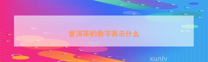 普洱茶的数字表示什么