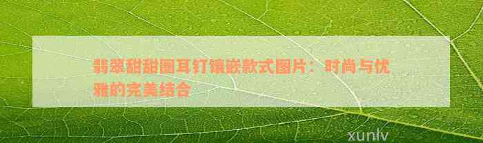 翡翠甜甜圈耳钉镶嵌款式图片：时尚与优雅的完美结合