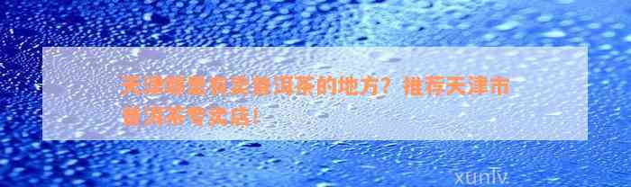 天津哪里有卖普洱茶的地方？推荐天津市普洱茶专卖店！