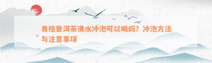 青桔普洱茶沸水冲泡可以喝吗？冲泡方法与注意事项