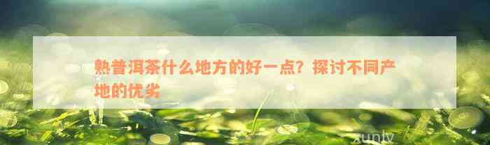 熟普洱茶什么地方的好一点？探讨不同产地的优劣