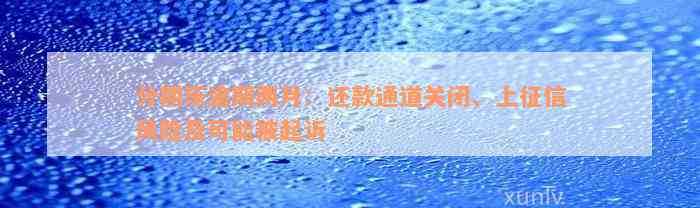 分期乐逾期两月：还款通道关闭、上征信风险及可能被起诉