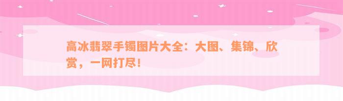 高冰翡翠手镯图片大全：大图、集锦、欣赏，一网打尽！