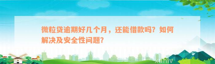 微粒贷逾期好几个月，还能借款吗？如何解决及安全性问题？