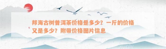 邦海古树普洱茶价格是多少？一斤的价格又是多少？附带价格图片信息