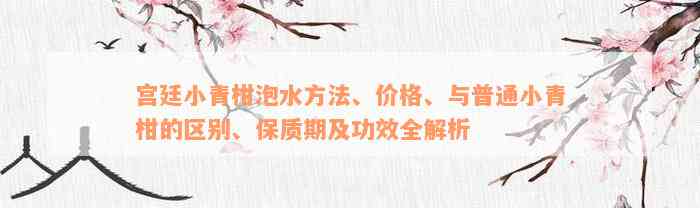 宫廷小青柑泡水方法、价格、与普通小青柑的区别、保质期及功效全解析