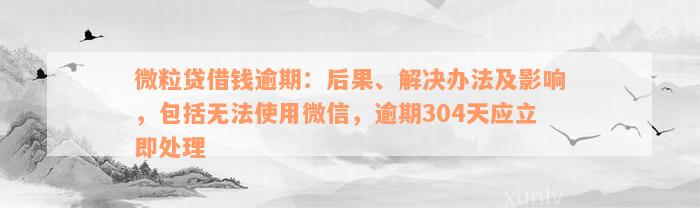 微粒贷借钱逾期：后果、解决办法及影响，包括无法使用微信，逾期304天应立即处理