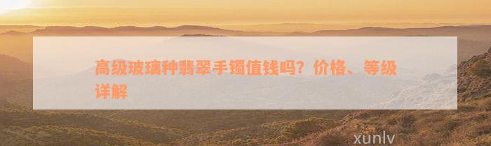 高级玻璃种翡翠手镯值钱吗？价格、等级详解