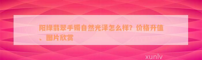 阳绿翡翠手镯自然光泽怎么样？价格升值、图片欣赏