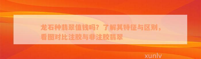 龙石种翡翠值钱吗？了解其特征与区别，看图对比注胶与非注胶翡翠